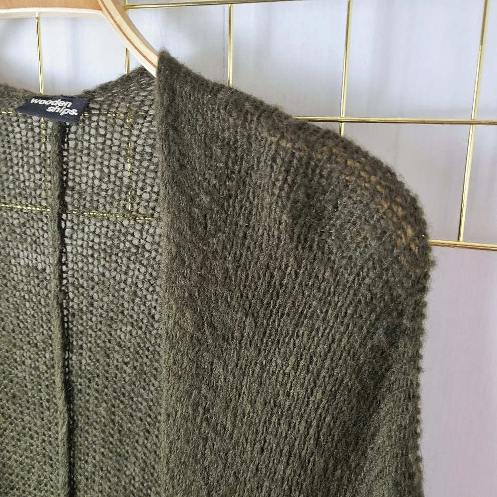 Wooden Ships Mohair Wool Blend Open Front Topper Ruana Sweater